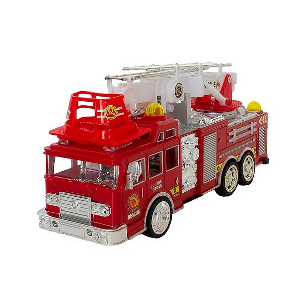 Caminhão de Bombeiro Fricção C/ Luz e Som Etitoys BQ-164