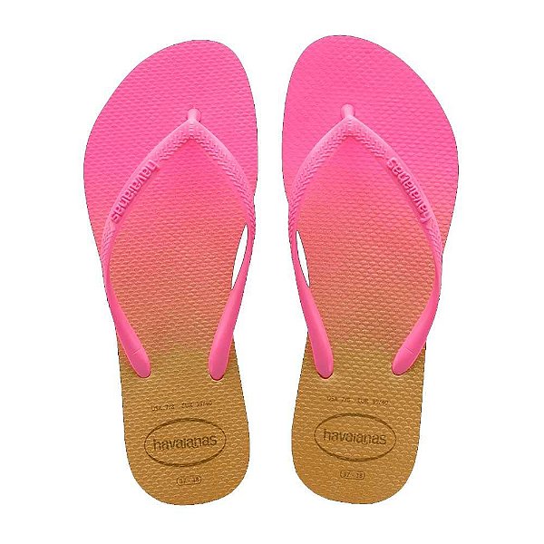 Chinelo Havaianas Slim Gradient Branco/Rosa Flux - 37/38
