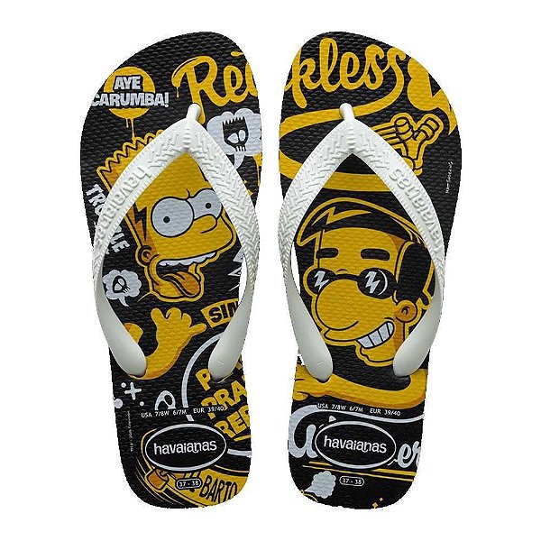Chinelo Havaianas Simpsons Preto - 39/40