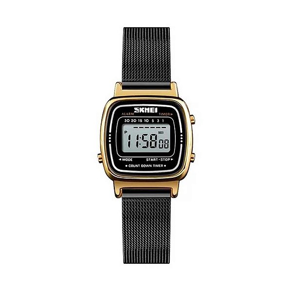 Relógio Feminino Skmei Digital 1252 A10821 Preto/Dourado