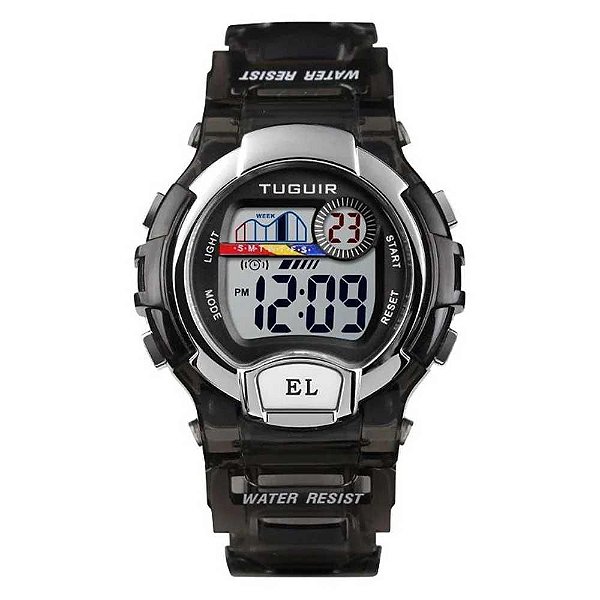Relógio Infantil Tuguir Digital Menino 1450 TG30083 Preto/Prata
