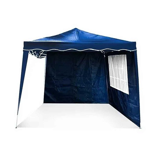 Tenda Gazebo Importway Articulado 2 Paredes 3M IWGZAP3 Azul