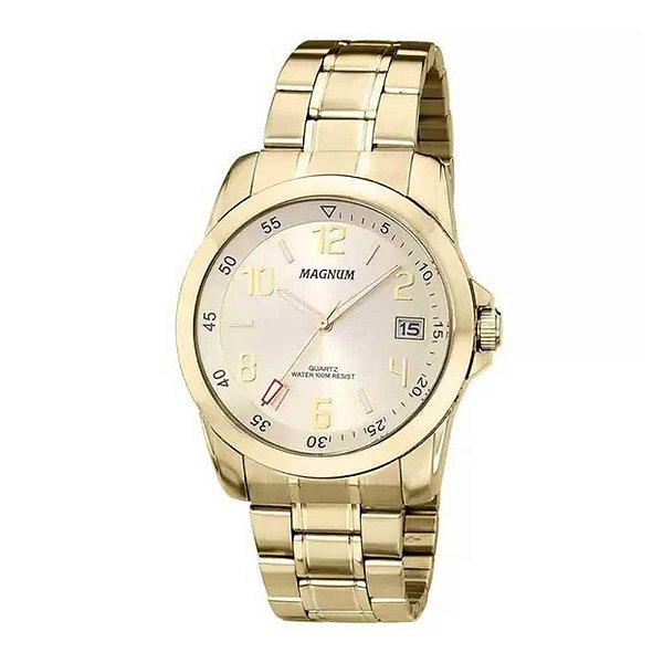 Relógio magnum masculino analógico dourado MA31355H - Loja Arlicenter -  Compre Online e Receba em Casa
