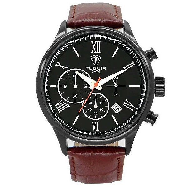 Relógio Masculino Tuguir Cronógrafo TG3133 TG30122 Preto