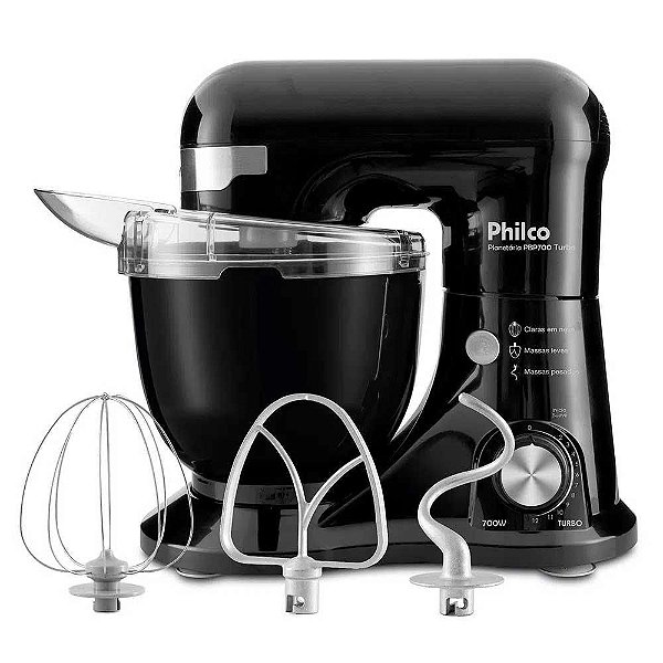 Batedeira Planetária Philco 700W PBP700 Turbo Preto - 127V
