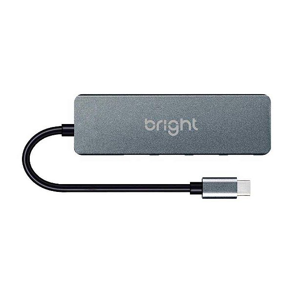 HUB Bright 4 Portas USB 3.0 Cód.HB001 Cinza
