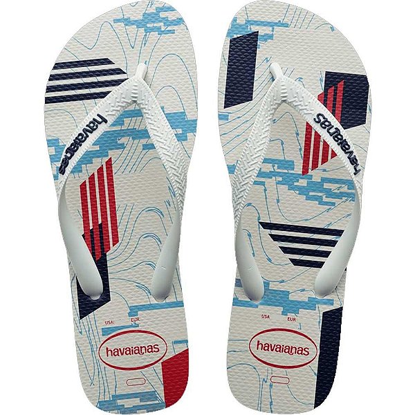 Chinelo Havaianas Trend Branco/Branco/Marinho - 39/40