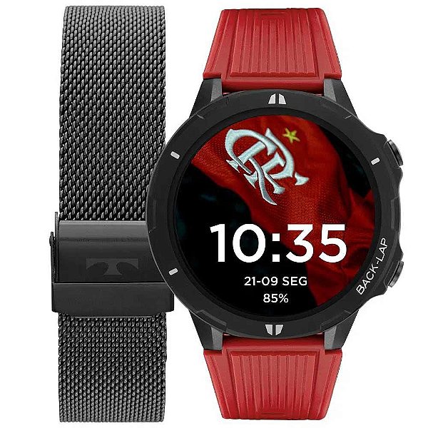 Smartwatch Technos Troca-Pulseira Flamengo TSPORTSAF/7R Preto