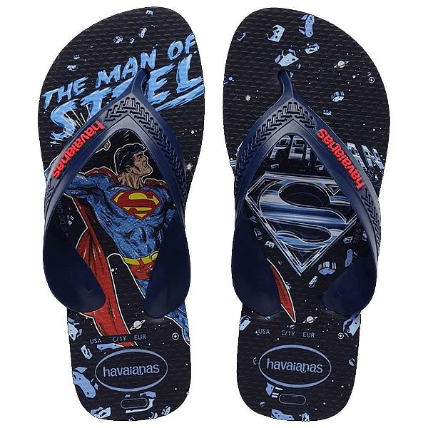 Chinelo Havaianas Infantil Max Heróis Marinho/Verm - 33/34
