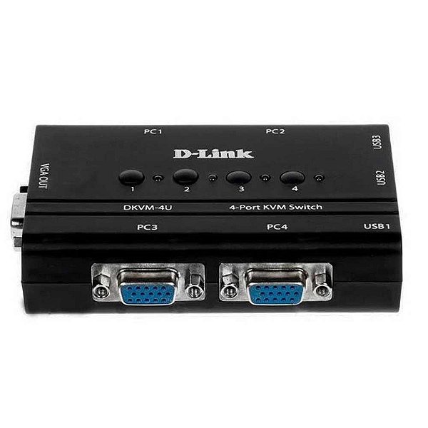 Switch D-Link 4 Portas VGA/USB KVM DKVM-4U Preto