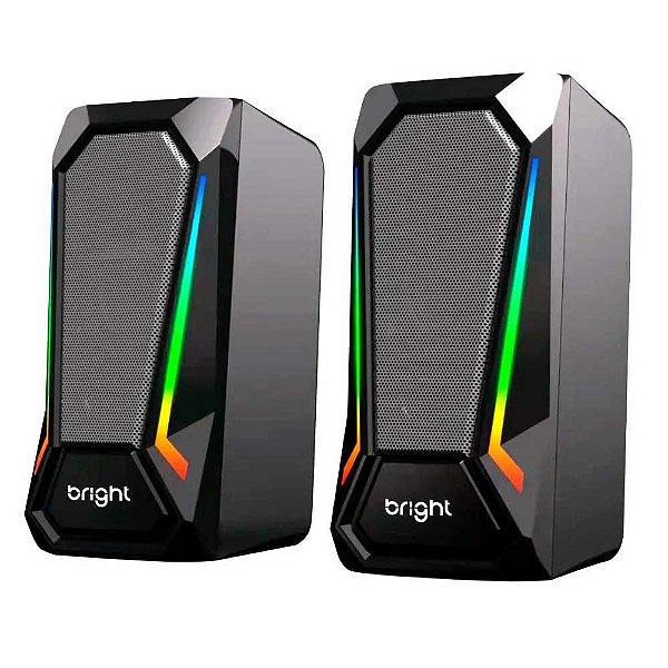 Caixa de Som Bright Pegasus USB RGB 10W Cód.CX002 - Preto