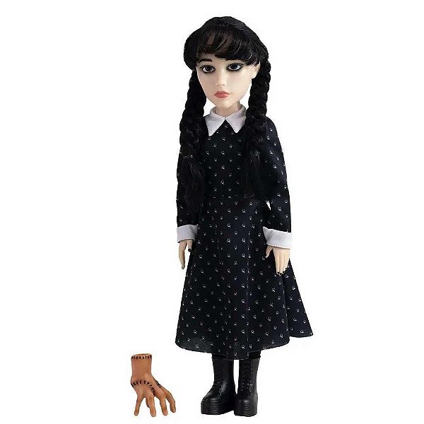 Boneca Wandinha Addams + Mãozinha Baby Brink 42cm Ref.1845