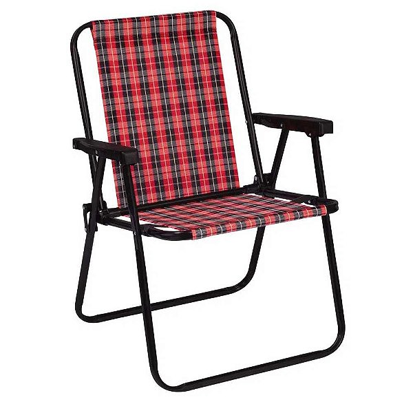 Cadeira de Praia Mor Xadrez Carmin R.2050 - Xadrez Vermelho