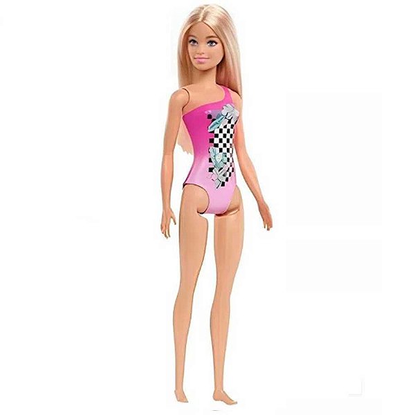 Boneca Barbie Fashion Praia Roupa Rosa Mattel DWJ99 HDC50