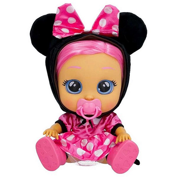 Boneca Dressy Minnie Cry Babies Multikids Com Som - BR2079