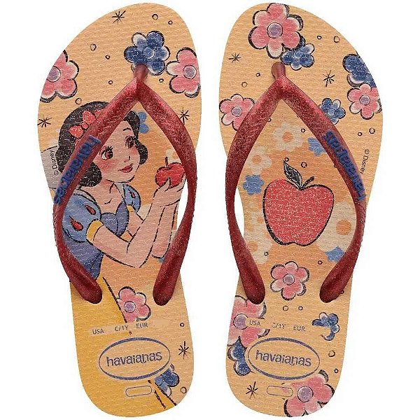 Chinelo Havaianas Infantil Slim Princess Amarelo Cajá - 25/26