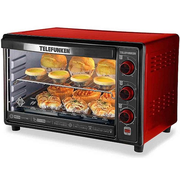 Forno de Bancada Elétrico Telefunken 50L E550C Vermelho 127V