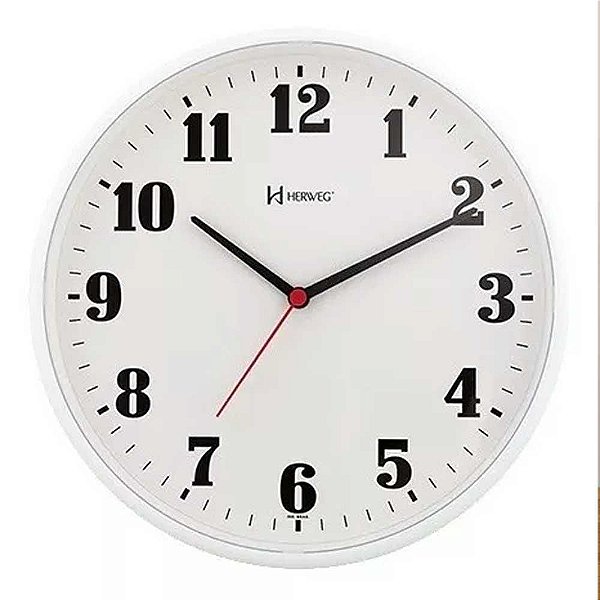 Relógio de Parede Herweg 26cm Quartz 6126S0-021 Branco