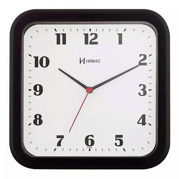 Relógio de Parede Herweg 23cm Quartz 6145-034 Preto