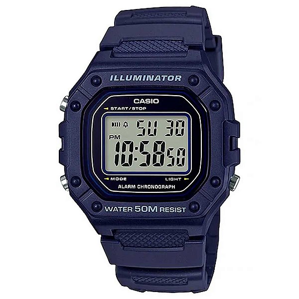 Relógio Masculino Casio Digital W-218H-2AVDF Azul Marinho