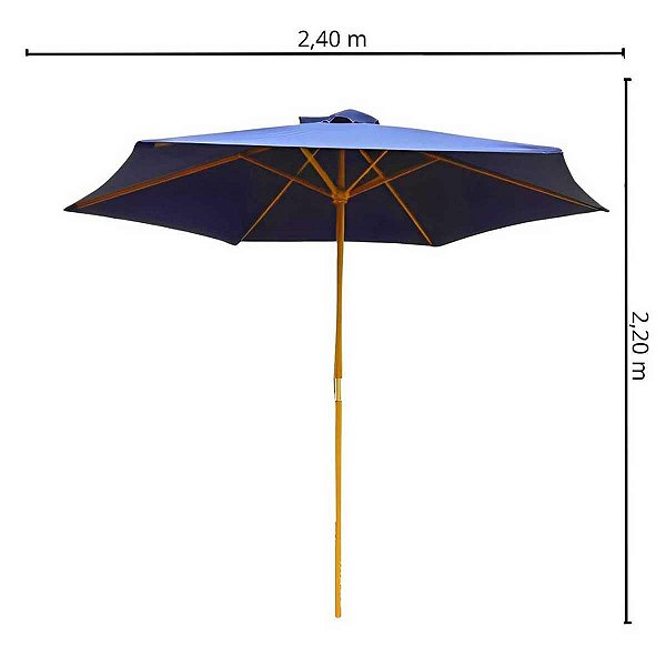 Ombrelone Central Importway Madeira 2,40m IWOBCM-240AZ Azul