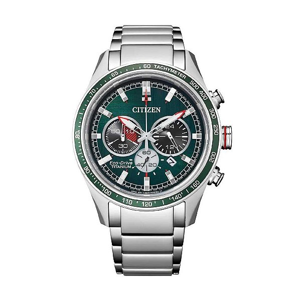 Relógio Masc. Citizen Cronógrafo Eco-Drive TZ31874G - Prata