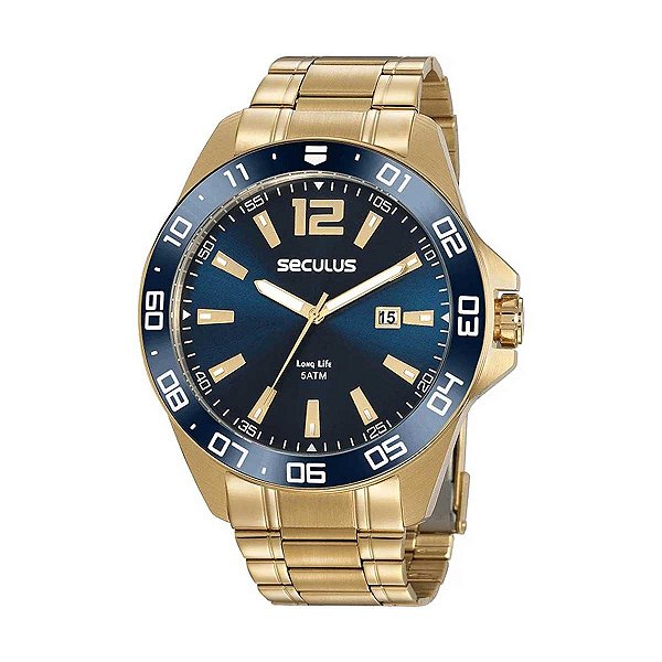 Relógio Masculino Seculus Analógico 20809GPSVDA2 Dourado