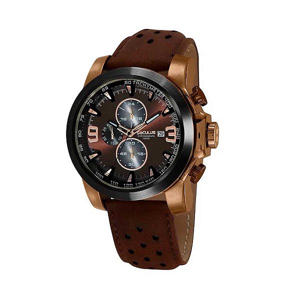 Relógio Masculino Seculus Cronógrafo 44024GPSVMC2 Marrom