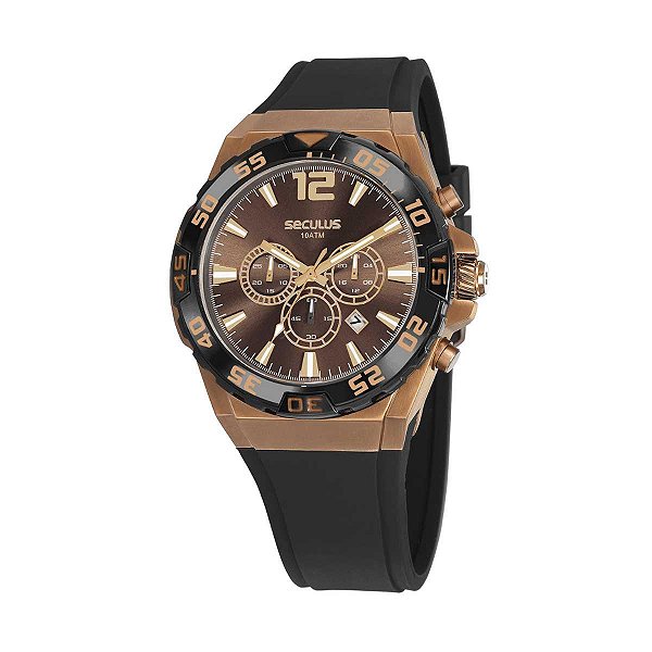Relógio Masculino Seculus Cronógrafo 20779GPSVZU1 Marrom
