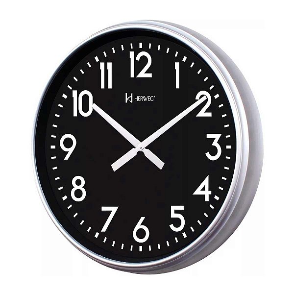 Relógio de Parede Gigante Herweg 60cm Quartz 6463-021 Branco