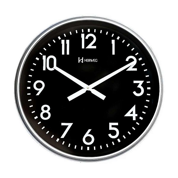 Relógio de Parede Gigante Herweg 60cm Quartz 6463-070 Prata