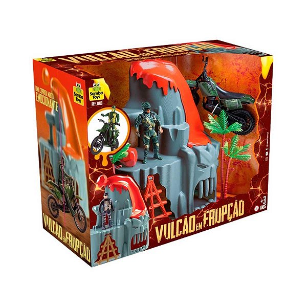 Brinquedo Playset Vulcão em Erupção Samba Toys Ref.100 Cinza