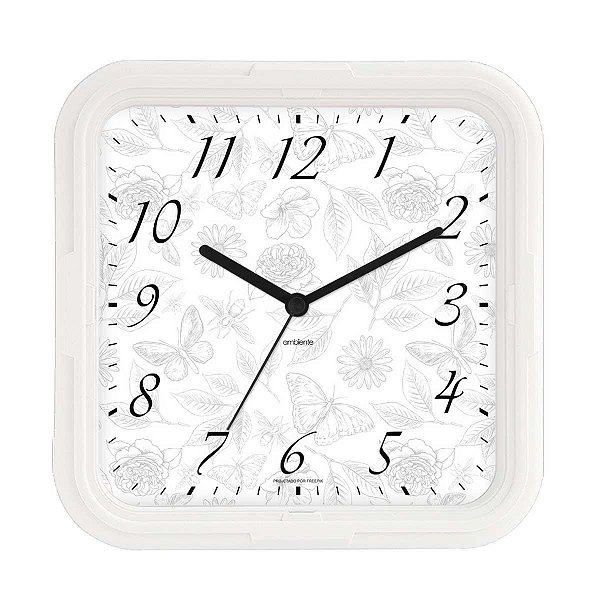 Relógio de Parede Ambiente 23cm Quartz 119087-141 Branco TWI