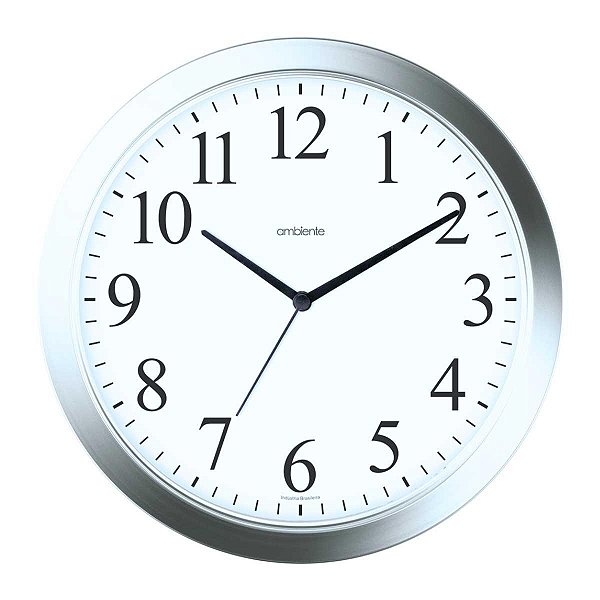 Relógio de Parede Ambiente 28cm 119081-028 Cromado Liso
