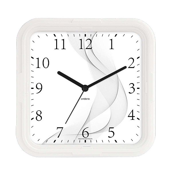 Relógio de Parede Ambiente 23cm Quartz 119088-141 Branco TWI
