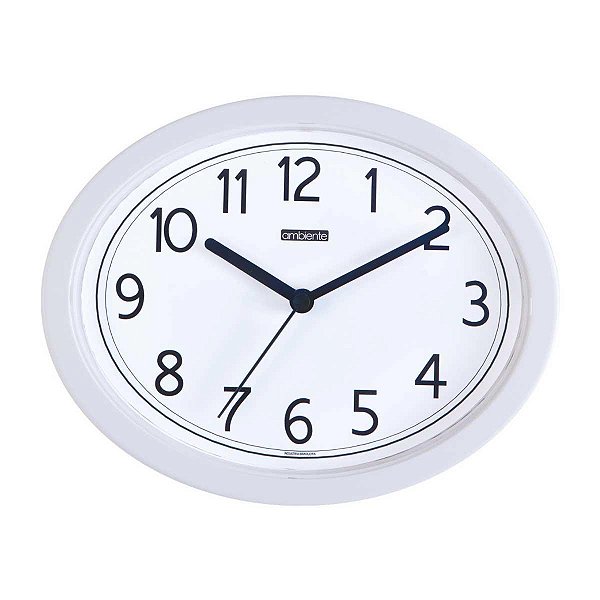 Relógio de Parede Ambiente 26cm Quartz 119002-021 Branco