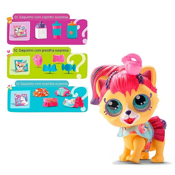Boneca Diver Surpresa My Pet Divertoys Ref.8226 Amarelo