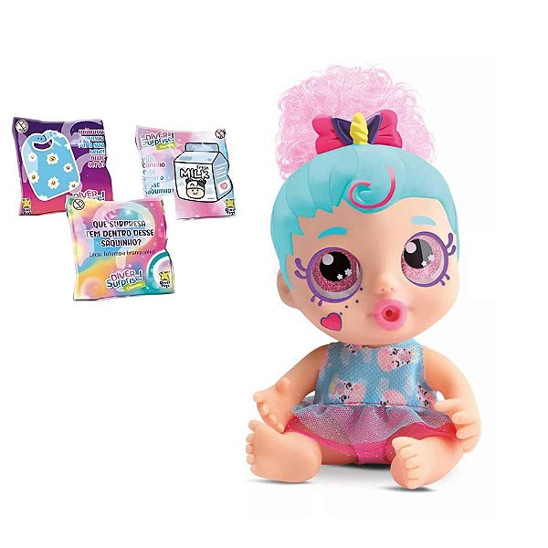 Boneca Diver Surpresa Baby Divertoys Ref.8235 Azul