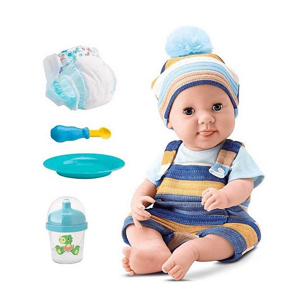 Boneco Diver New Born Brincar de Papinha Divertoys Ref.8246