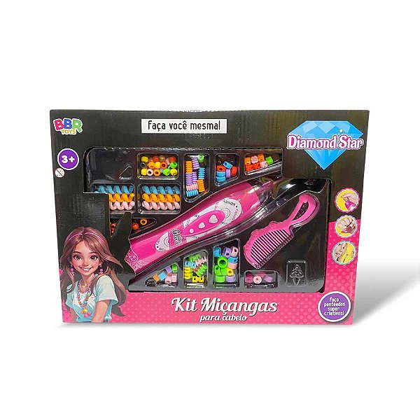 Kit Miçangas Para Cabelo BBR Toys Diamond Star R3331