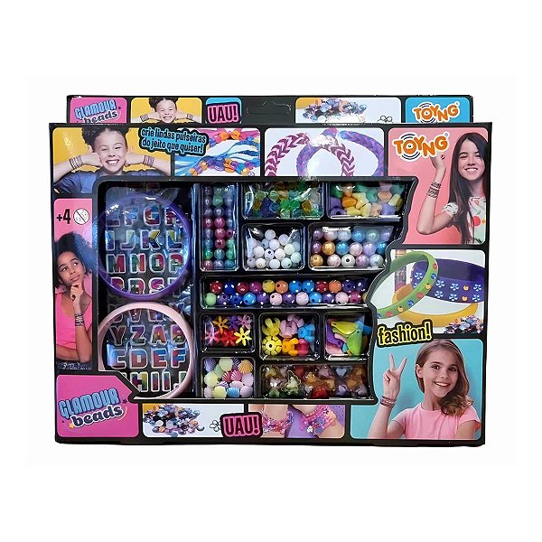 Kit Miçangas Com Adesivos Toyng Glamour Beads Ref.49191