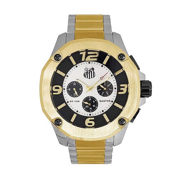 Relógio Masculino Sport Bel Santos SAN-005-1 Dourado e Prata