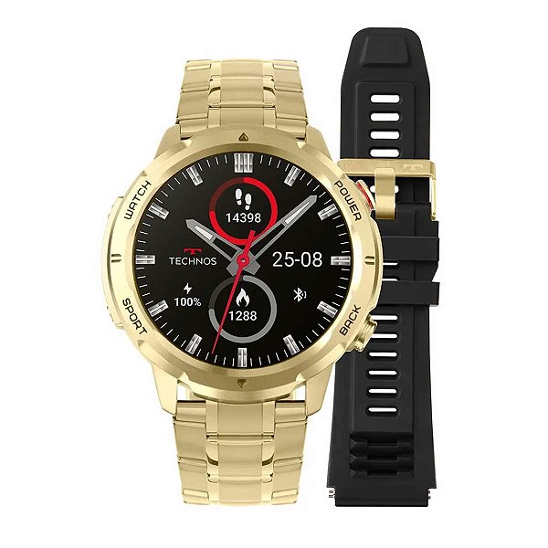 Smartwatch Technos Troca-Pulseira TSPORTSCAD/6D Dourado