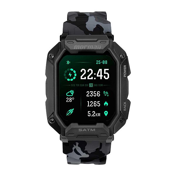 Smartwatch Mormaii Force Militar MOFORCEAD/8C Preto E Cinza