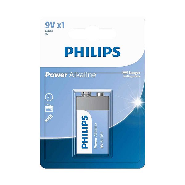 Bateria Alcalina Philips Power Alkaline 6LR61P1B/59 - 9V