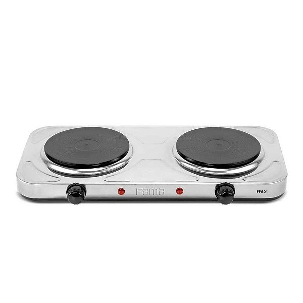 Fogão Elétrico Fama Britânia 2 Bocas 2000W FFG01 Prata 220V
