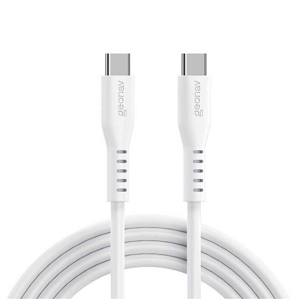 Cabo em Silicone USB-C para USB-C Geonav ESC06SWT Branco