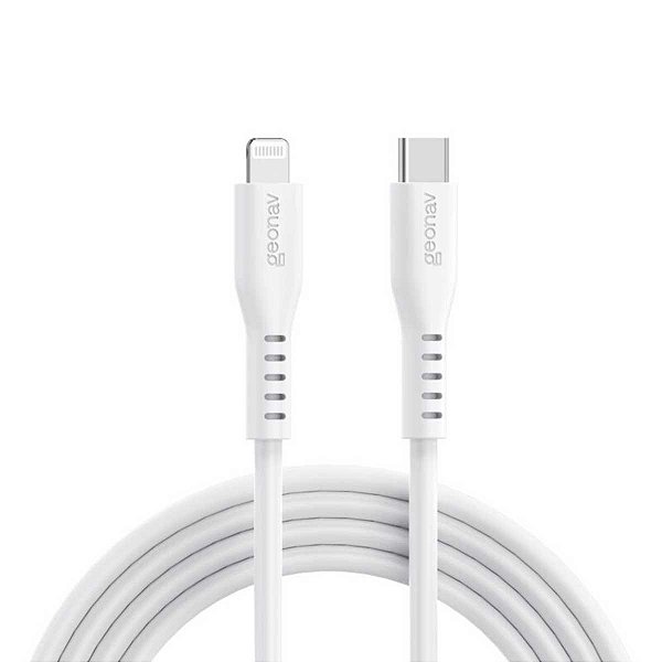 Cabo em Silicone USB-C para Lightning Geonav ESLICSWT Branco