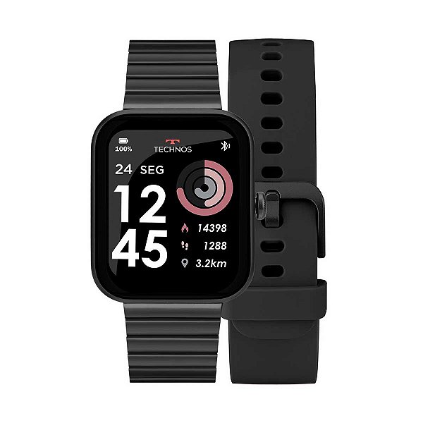 Smartwatch Technos Troca-Pulseira TMAXAI/8P Preto