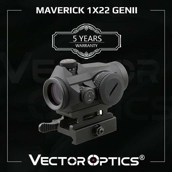 Red Dot Maverick 1x22 para airsoft Vector Optics trilho 22/20mm